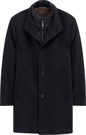 Bugatti Single-Breasted Coat 821428-84203 - Heren - Mantel - Blauw - XL - Leer - Jassen