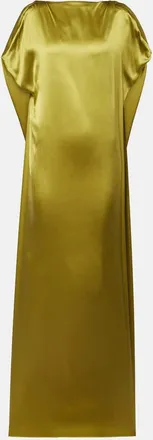 Dries Van Noten Abito lungo in raso di misto seta