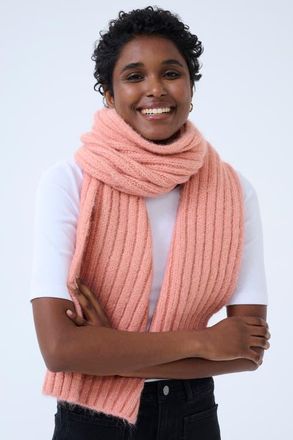 Kaffe KAdena Chunky Rib Knit Long Scarf in Ash Rose Melange at Nordstrom