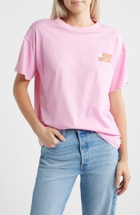 Rip Curl State Relaxed Fit Cotton Graphic T-Shirt in Soft Pink at Nordstrom, Size Xx-Large