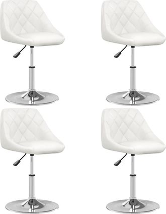 vidaXL Vidaxl - Sillas De Comedor 4 Unidades Cuero Sint&eacute;tico Blanco