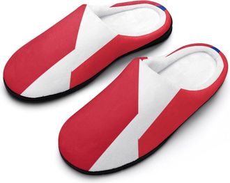 Generic Birtish And France Flag Fashion Cotton Slippers for Women Memory Foam House Slippers Non-Slip House Bedroom Shoes