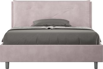 ITYhome Letto Alla Francese Rivestito In Microfibra - Appia - Colore: Glicine - Tipologia Letto: Senza Rete - Dimensione Rete: 140x210