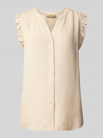 Smith & Soul Blusentop aus Viskose-Mix mit V-Ausschnitt in Offwhite Melange, Gr&ouml;&szlig;e XXL