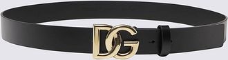 Dolce & Gabbana Black And Gold Leather Belt