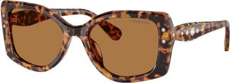 Swarovski Sk 6058U Zonnebrillen - unisex - Zonnebrillen - Bruin - 54 MM - Accessoires