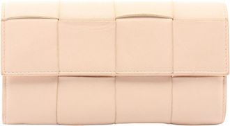 Bottega Veneta Pink Leather Long Wallet (Bi-Fold) (Pre-Owned)