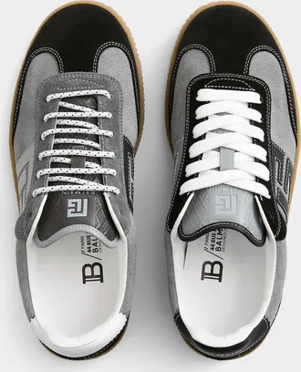 Balmain Mens Swan grey suede sneakers Men