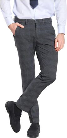 Mason's Broeken, Heren, Grijs, 3Xl, Katoen, Slim Fit Chino Broek Houndstooth Print