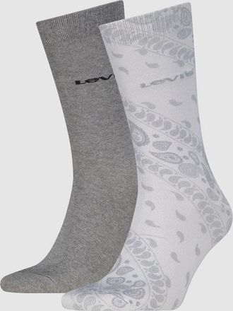 Levi's Regular Cut Bandana Print Socks - 2 pack - Uomo - 39 - Grigio / Grey Combo