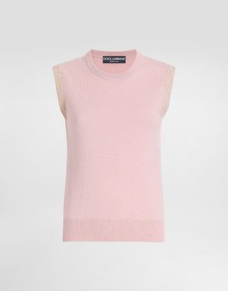 Dolce & Gabbana Cashmere Tank Top - Woman Sweaters And Cardigans Pink 38