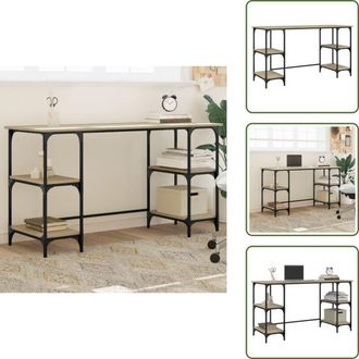 vidaXL Scrivania con piedini regolabili - vidaXL Scrivania Rovere Sonoma 140x50x75cm Metallo e Legno Multistrato - Scrivania Rovere Sonoma