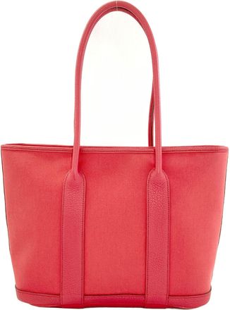 Herm&egrave;s Pink Toile Officier Tote Bag (Pre-Owned)