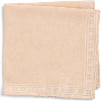 Eleventy Wool & Cotton Muslin Pocket Square in 102-02 Crndr/Sand at Nordstrom
