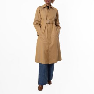 Burberry Raglan Sleeve Long Gabardine Cotton Trench Coat, Brand Size 6 (US Size 4)