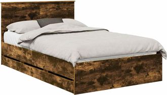 vidaXL Estructura De Cama Roble Ahumado 120 X 200 Cm Madera Ingenieril Vidaxl