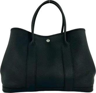 Herm&egrave;s Black Country Leather Handbag Tote Bag (Pre-Owned)