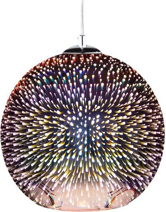 Beliani L&aacute;mpara De Techo Colgante Bola De Cristal De Cobre Efecto De Luz Difusa Decoraci&oacute;n Moderna Sala De Estar Sessera