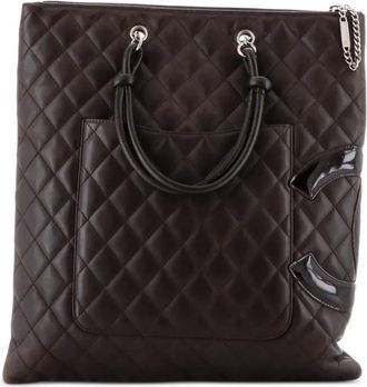 Chanel Cambon Flat Quilted Leather tote bag - Zwart