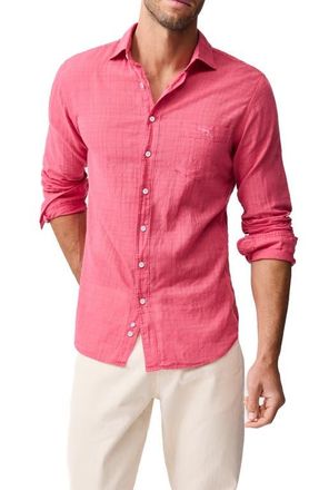 Rodd & Gunn Taupo Bay Sports Fit Check Jacquard Cotton Button-Up Shirt in Geranium at Nordstrom, Size Xxx-Large