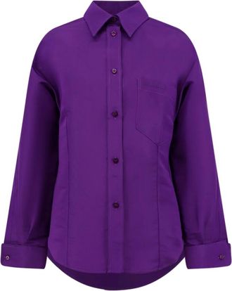 Balenciaga Zijden Blouse - Dames - Overhemden - Paars - M - Overhemden