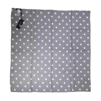 Dolce & Gabbana Silky Scarves, male, Blue, Size: ONE SIZE Polka Dot Silk Square Foulard