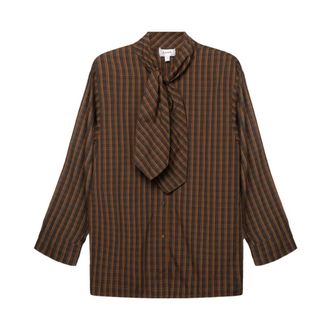 Aaiko Janesse Blouse - Dames - Blouses & Shirts - Bruin - Maat: L Katoen