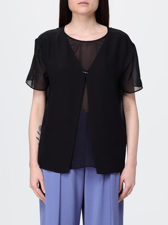 Emporio Armani Top Fluido con pannello in chiffon Emporio Armani