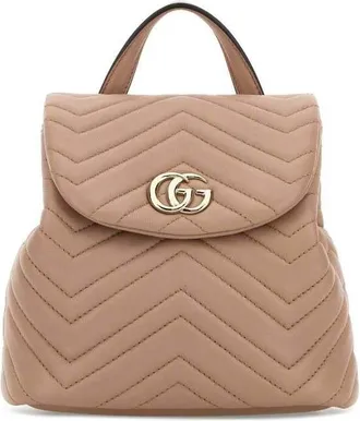 Gucci Pink Leather Mini Gg Marmont Backpack Cameoxdafne Zaini