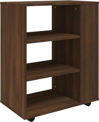 vidaXL Vidaxl - Rolling Cabinet Brown Oak 60x35x75 cm Engineered Wood