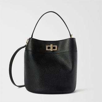 Furla Amelia Borsa A Secchiello S Nero Nero Pelle Di Vitello Granata Donna