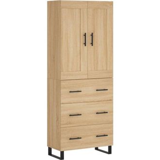 vidaXL Highboard Sonoma Oak 69.5x34x180 cm Engineered Wood vidaXL