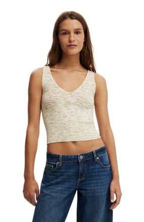 Cotton On Womens Pointelle Knit Tank in Neutral Twist at Nordstrom, Size X-Small