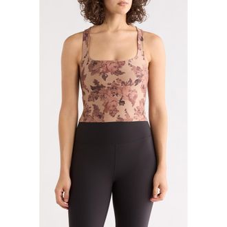 Beyond Yoga Softmark Square Neck Crop Tank in Romantic Floral at Nordstrom Rack, Size X-Small