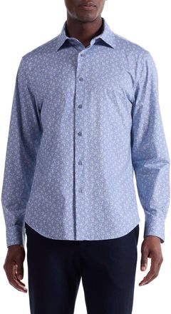 Bugatchi James OoohCotton Floral Button-Up Shirt in Air Blue at Nordstrom Rack, Size Xx-Large