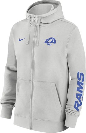 Nike Los Angeles Rams Club Nike Mens NFL Full-Zip Hoodie in Grey | 01NC0BB9X-1LR