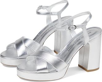 Stuart Weitzman Dayna Platform Sandal Womens Sandals Silver : 9.5 M, Leather