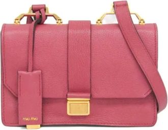 Miu Miu Pre-owned Cross Body Bags, female, Pink, Size: ONE SIZE Pre-owned Leather shoulder-bags