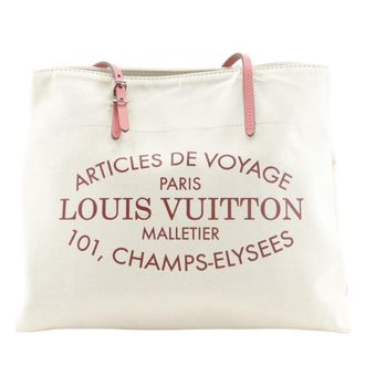 Louis Vuitton Corail Ivory Pink White Canvas Tote Bag (Pre-Owned)