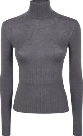 Max Mara MXS Cavallo Light Merino Turtleneck - Dames - Coltruien - Grijs - S - Wol - Truien & Vesten