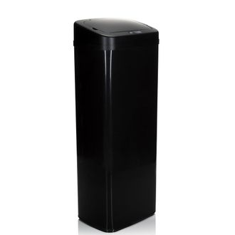 hjh OFFICE cubo de basura con sensor Chapa de acero, pl&aacute;stico Negro