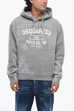 Dsquared2 Felpa Hoodie JUST RIGHT FIT in Tinta Unita con Logo Stampato Dsquared2