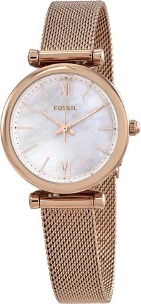 Fossil Carlie Mini Quartz Mother of Pearl Dial Ladies Watch ES4433