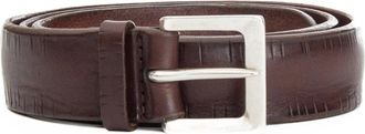 Orciani Bruine Leren Riem Lasergesneden - Dames - Riemen - Bruin - 105 CM - Leer - Accessoires