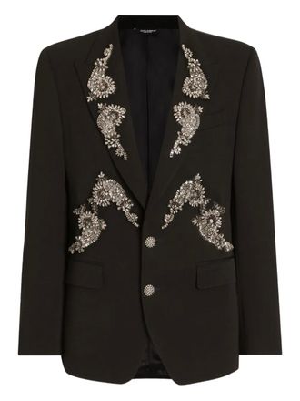 Dolce & Gabbana embellished single-breasted jacket - men - Virgin Wool/Silk - 46 - Black
