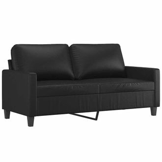 vidaXL Sof&aacute; De 2 Plazas De Cuero Sint&eacute;tico Negro 140 Cm Vidaxl
