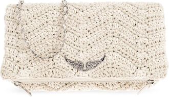 Zadig&Voltaire Rock Macram&eacute; Clutch - Dames - Clutches - Beige - ONE Size - Katoen - Tassen