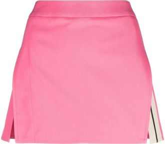 Palm Angels stripe-detail A-line miniskirt - women - Cotton/Polyester - M - Pink