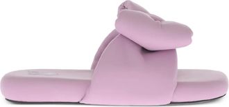 Off-white bow padded slides - women - Leather/Leather/Leather - 5 - Purple