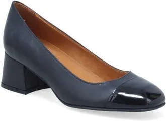 Miz Mooz Gilda Cap Toe Pump in Black/Black Patent at Nordstrom, Size 10.5-11Us
